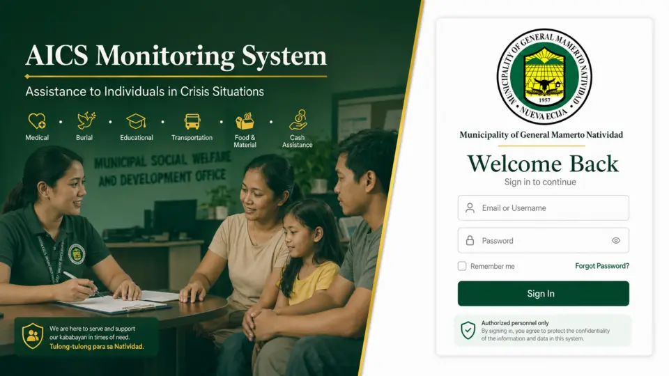 AICS Monitoring System interface preview
