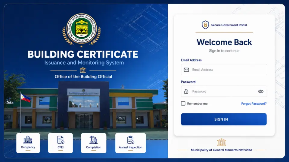 Building Certificate System interface preview