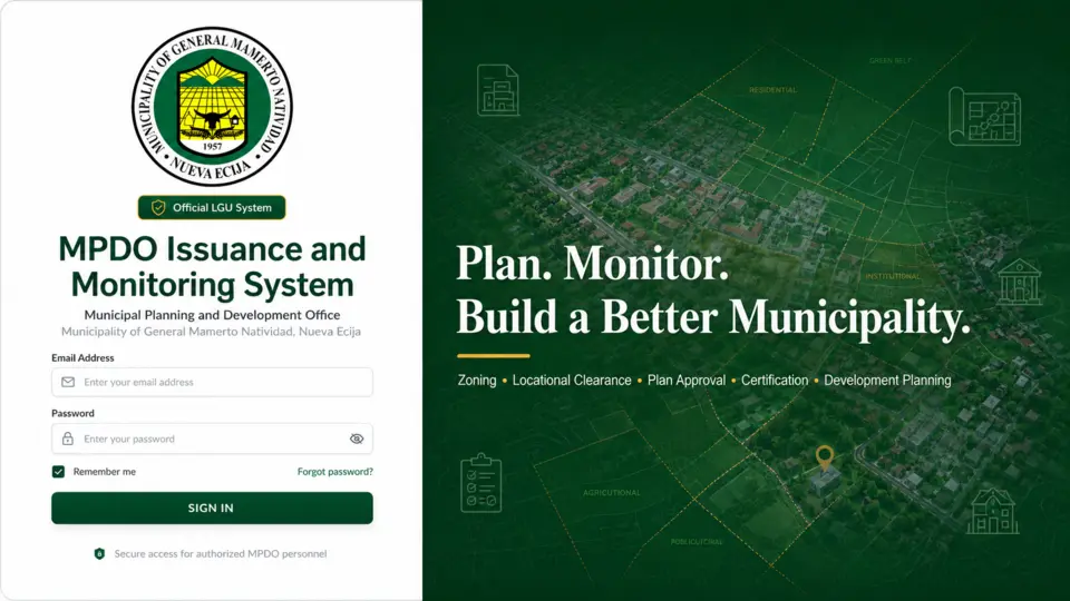 MPDO Issuance & Monitoring interface preview